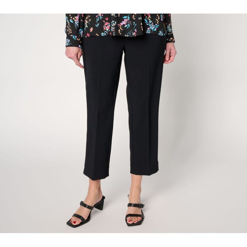 Joan Rivers Classics Collection Women's Pants Sz M Bi-Stretch Twill Black